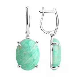 Серьги из серебра с амазонитом 83020136