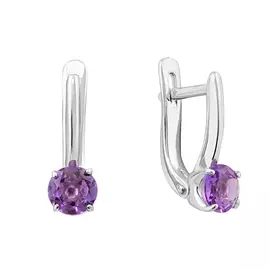 Серьги из серебра с аметистами 21-1160-23-07