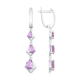 Серьги из серебра с аметистом 92021985