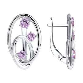 Серьги из серебра с аметистом 92022241