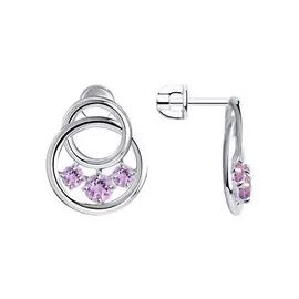Серьги из серебра с аметистом 92022245