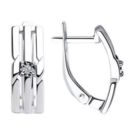 Серьги из серебра с бриллиантами 87020021