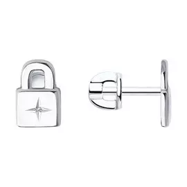 Серьги из серебра с бриллиантами 87020037