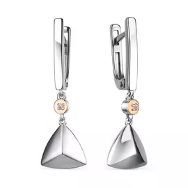 Серьги из серебра с бриллиантом с родированием 02-2101/000Б-00