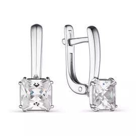 Серьги из серебра с фианитами 02-1892/00КЦ-00
