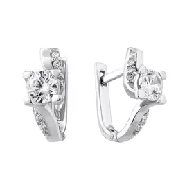 Серьги из серебра с фианитами 21-0178-23-01