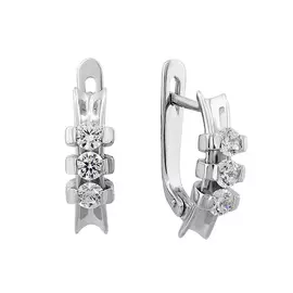 Серьги из серебра с фианитами 21-0233-23-01