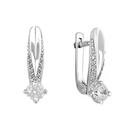 Серьги из серебра с фианитами 21-0395-23-01