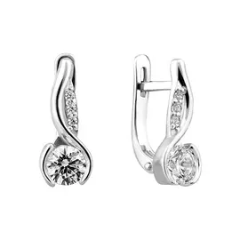 Серьги из серебра с фианитами 21-0629-23-01