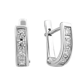 Серьги из серебра с фианитами 21-0804-23-01