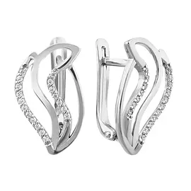 Серьги из серебра с фианитами 21-1007-23-01