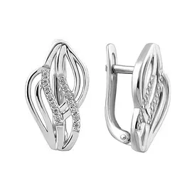 Серьги из серебра с фианитами 21-1016-23-01
