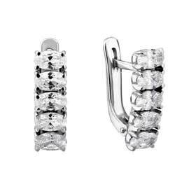 Серьги из серебра с фианитами 21-1135-23-01