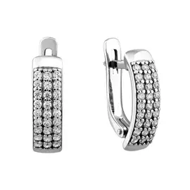 Серьги из серебра с фианитами 21-1154-23-01