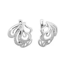 Серьги из серебра с фианитами 21-1171-23-01