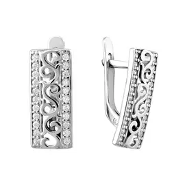 Серьги из серебра с фианитами 21-1200-23-01