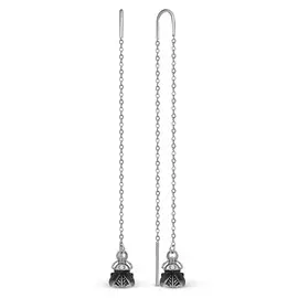 Серьги из серебра с фианитами 2348204701лрчр