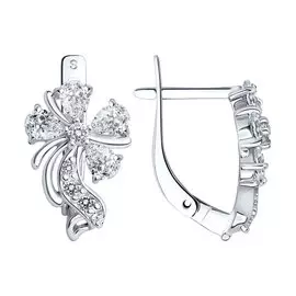 Серьги из серебра с фианитами 94020248