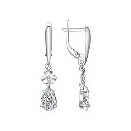 Серьги из серебра с фианитами 94020377
