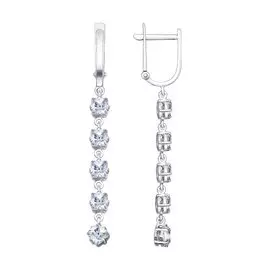 Серьги из серебра с фианитами 94020516