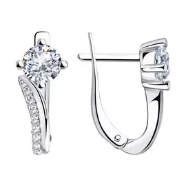 Серьги из серебра с фианитами 94020594