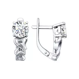 Серьги из серебра с фианитами 94021097