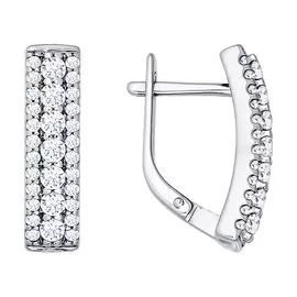 Серьги из серебра с фианитами 94021365