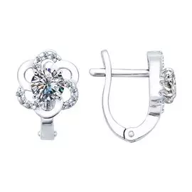 Серьги из серебра с фианитами 94021781