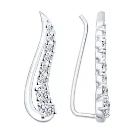 Серьги из серебра с фианитами 94021849