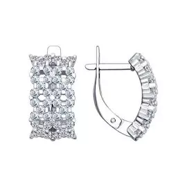 Серьги из серебра с фианитами 94022397