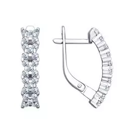 Серьги из серебра с фианитами 94022398