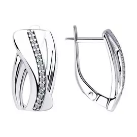 Серьги из серебра с фианитами 94023284