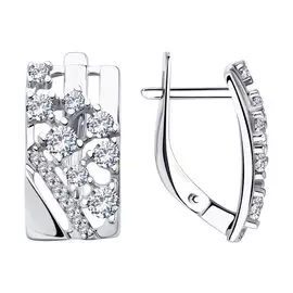 Серьги из серебра с фианитами 94023294