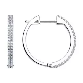 Серьги из серебра с фианитами 94023586