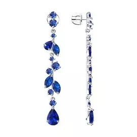 Серьги из серебра с фианитами 94023593