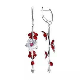 Серьги из серебра с фианитами 94023690