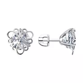 Серьги из серебра с фианитами 94023745