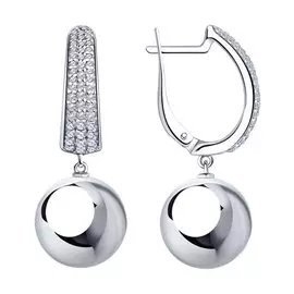 Серьги из серебра с фианитами 94023919