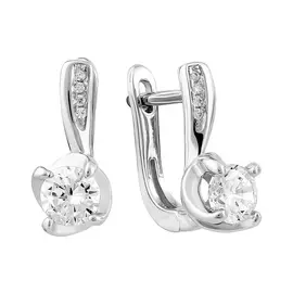 Серьги из серебра с фианитами B17322E