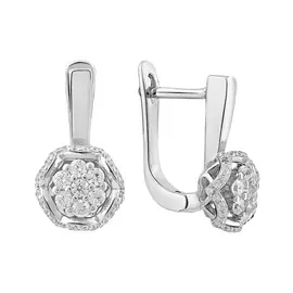 Серьги из серебра с фианитами B17763E