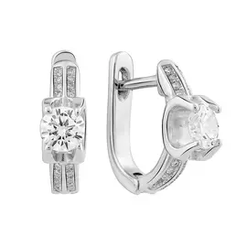 Серьги из серебра с фианитами B17920E