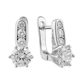 Серьги из серебра с фианитами B18015E