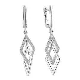 Серьги из серебра с фианитами B18238E