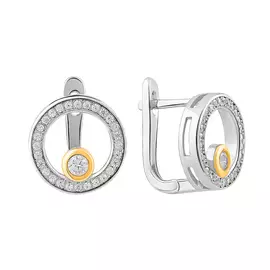 Серьги из серебра с фианитами B18271E