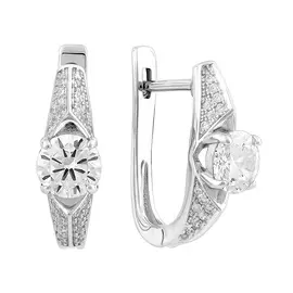 Серьги из серебра с фианитами B18287E