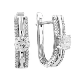 Серьги из серебра с фианитами B18301E