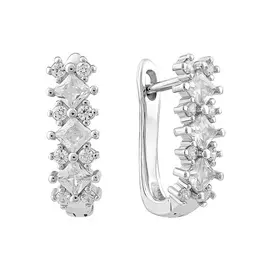 Серьги из серебра с фианитами B18477E