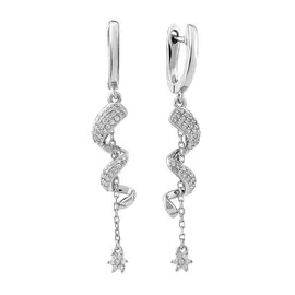 Серьги из серебра с фианитами B18486