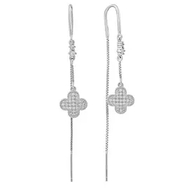 Серьги из серебра с фианитами D6777