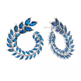 Серьги из серебра с фианитами И2-1405-23-61